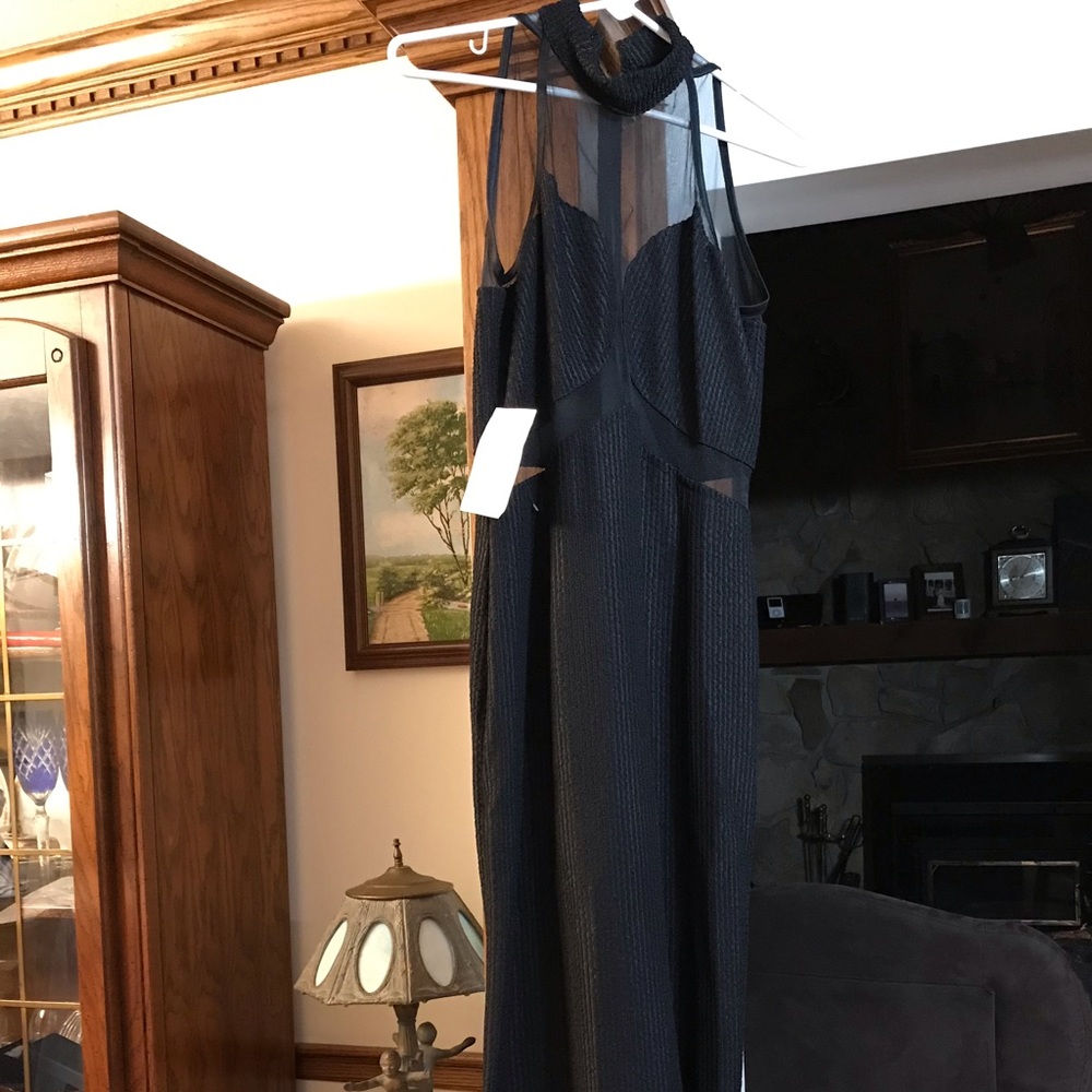 Vintage sexy charm design long black dress! NWT!